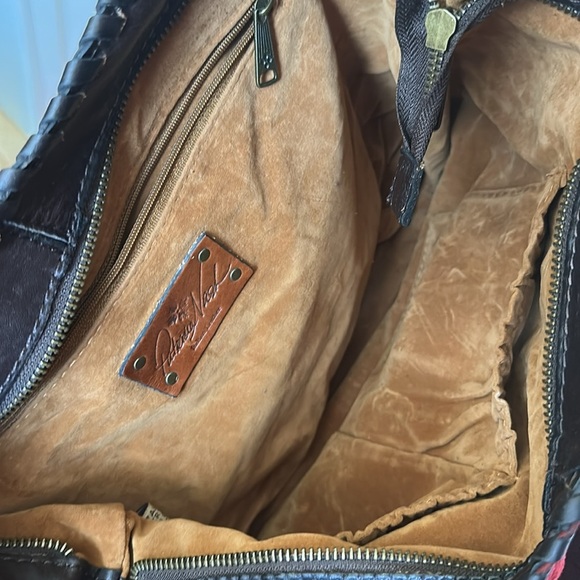 Patricia Nash Red, Orange, Green, and Brown Suede Shoulder Bag - Picture 5 of 7